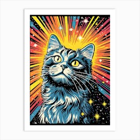 Celestial Fur, Psychedelic Cats series Art Print