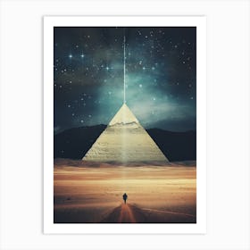 Cosmic pyramid in the desert 1 Art Print