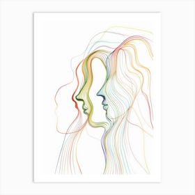 Minimalist Portraits Women Line 1 Art Print