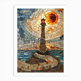 Mosaic Lighthouse Art Print