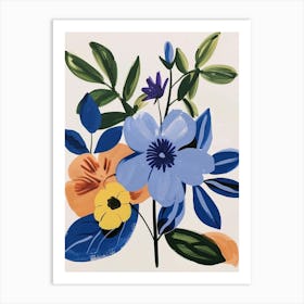 Painted Florals Periwinkle 2 Art Print