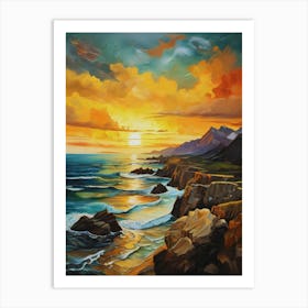 200.Golden sunset,San Francisco,USA. Art Print