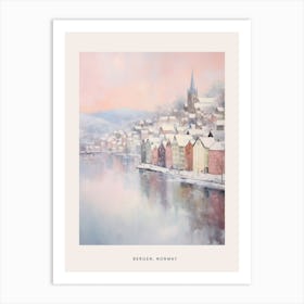 Dreamy Winter Painting Poster Bergen Norway 3 Art Print