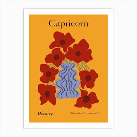 Capricorn Pansy Art Print