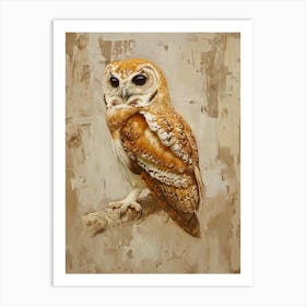 Burmese Fish Owl Painting 3 Art Print