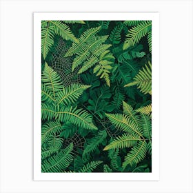 Netted Chain Fern Painting 2 Art Print