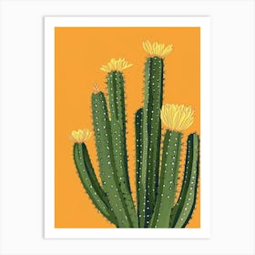 Rebutia Cactus Minimalist Abstract Illustration 4 Art Print