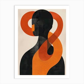 Man With An Orange Head Art Print