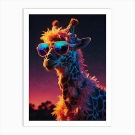 Giraffe With Sunglasses 1 Art Print