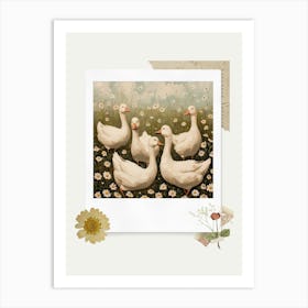 Scrapbook White Ducks Fairycore Painting 4 Art Print