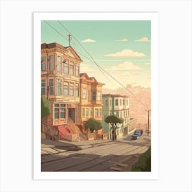 San Francisco California United States Travel Illustration 8 Art Print