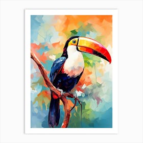 Colourful Watercolour Toucan 3 Art Print