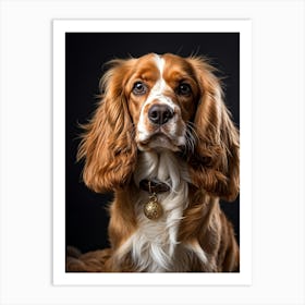 Golden And White English Cocker Spaniel Fluff Surrounding Soft Happy Gaze Purebred Demeanor Sitti (3) 1 Poster