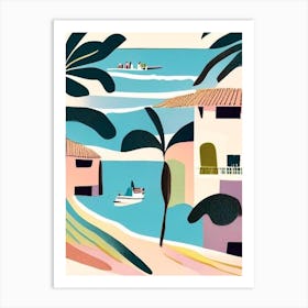 Ilhabela Brazil Muted Pastel Tropical Destination Art Print