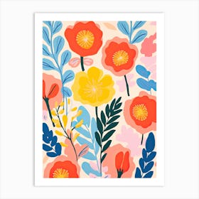 Petal Palette Bliss; Inspired By Henri Matisse'S Flower Market Reverie Art Print