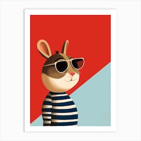 Little Chipmunk 3 Wearing Sunglasses Art Print