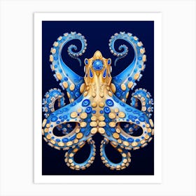Southern Blue Ringed Octopus Illustration 5 Art Print