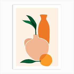 Oranges And Vases Art Print