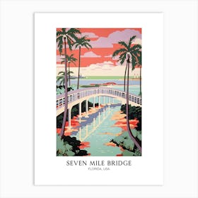Seven Mile Bridge, Florida, United States, Colourful 3 Art Print