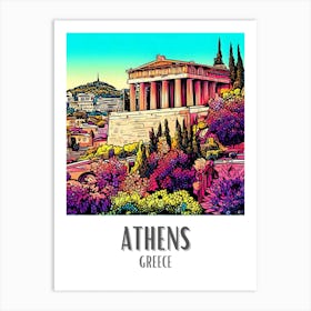 Athens Colorful Cityscape 1 Art Print