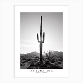 Poster Of Arizona, Usa, Black And White Analogue Photograph 3 Art Print