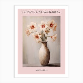 Classic Flowers Market Amaryllis Floral Poster 1 Art Print