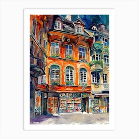 Zurich Book Nook Bookshop 3 Art Print