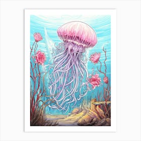 Turritopsis Dohrnii Importal Jellyfish Illustration 3 Art Print