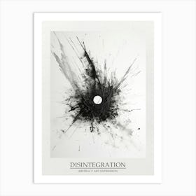 Disintegration Abstract Black And White 8 Poster Art Print