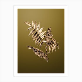 Gold Botanical Staghorn Sumac on Dune Yellow n.0699 Art Print