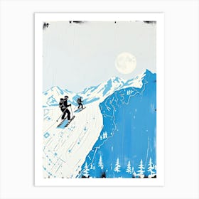 Skiers In The Snow Art Print