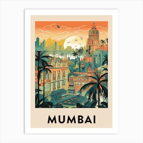 Mumbai 2 Vintage Travel Poster Art Print