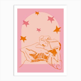 Starry Reading Night Art Print