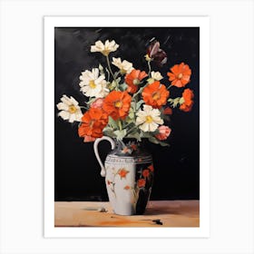 Bouquet Of Flowers, Autumn Fall Florals Painting 3 Art Print