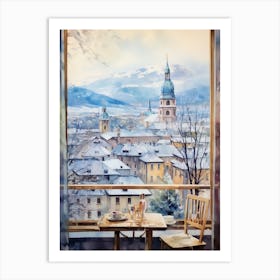 Winter Cityscape Salzburg Austria 2 Art Print