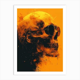 Skull Spectacle: A Frenzied Fusion of Deodato and Mahfood:Skull With Sunglasses 2 Art Print