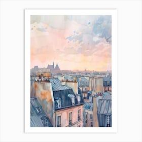 Paris Rooftops Morning Skyline 1 Art Print