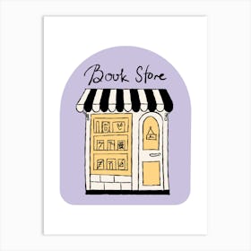 Book Store Hand Drawing Illustration Art Print