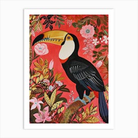 Floral Animal Painting Toucan 4 Art Print