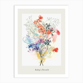 Baby S Breath 1 Collage Flower Bouquet Poster Art Print
