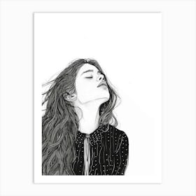 Girl With Long Hair 21 Art Print