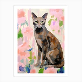A Oriental Shorthair Cat Painting, Impressionist Painting 2 Art Print