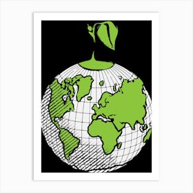 Globe Earth World Planet Science World Map Art Print