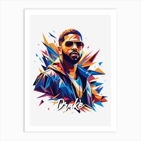 Drake 01 Portrait Music Icon Style WPAP Pop Art Art Print