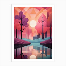 Landscape Geometric Abstract Illustration 13 Art Print