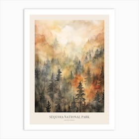 Autumn Forest Landscape Sequoia National Park United States Poster Art Print