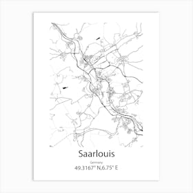 Saarlouis,Germany Minimalist Map Art Print