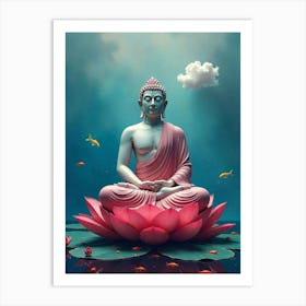 Buddha In Lotus Art Print