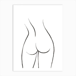 Female Butt Line Art Print