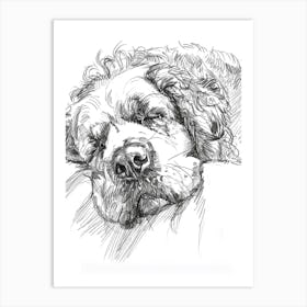 Sleeping Dog Line Sketch Art Print